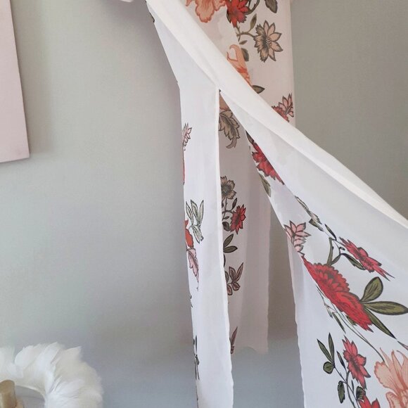 Vince Camuto soft blush pink floral flowy long tunic top, S - Picture 11 of 15